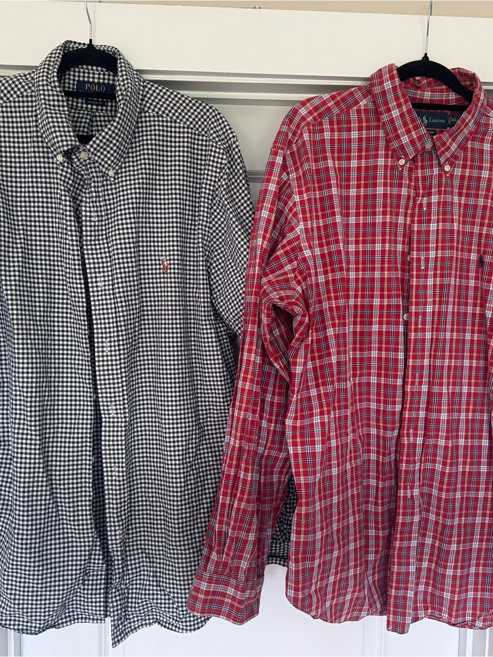 Polo by Ralph Lauren Black Gingham Button-Down Shirt lot of 2 XL